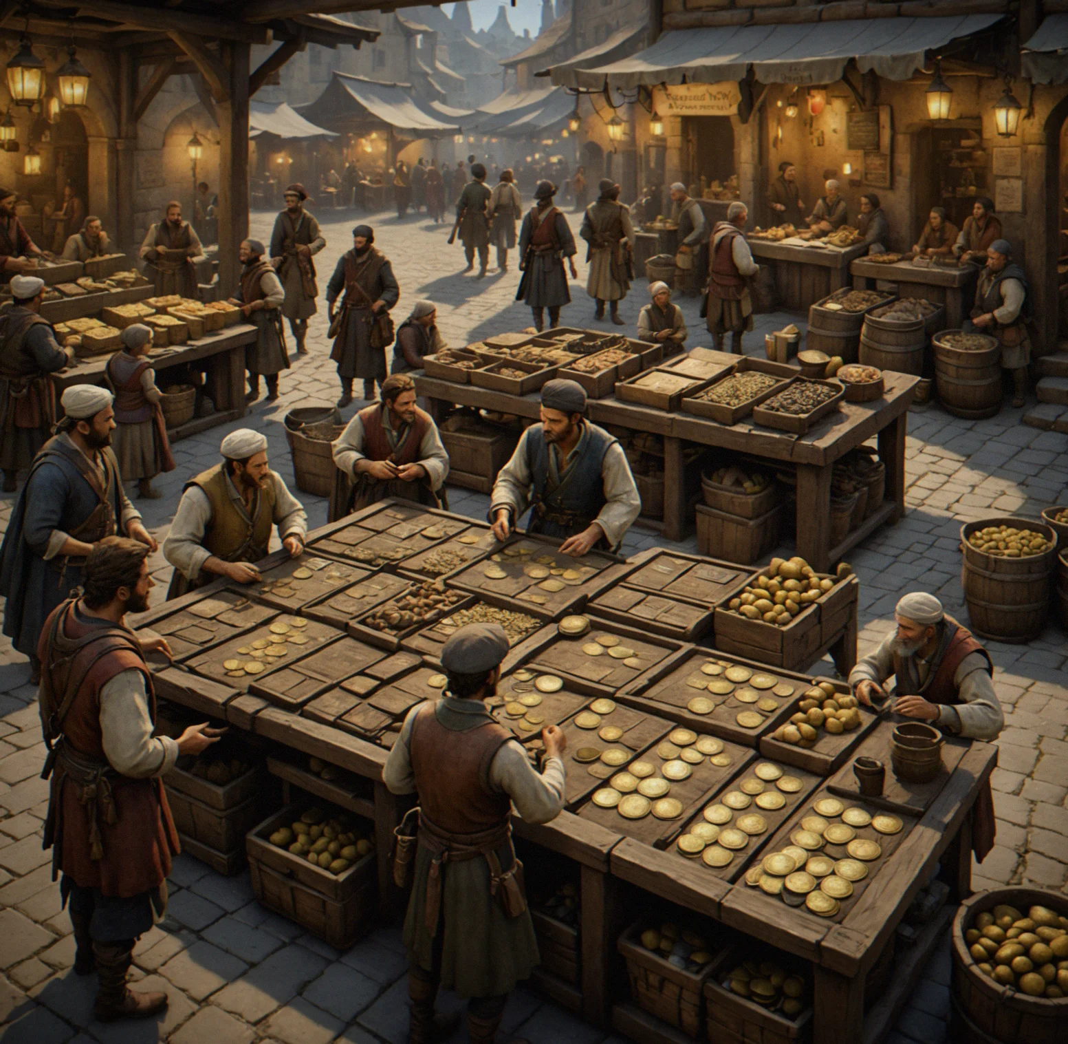 Negotiation dialogue screen with an NPC merchant showing pricce offer, available quantity, relationship history spanning twelve prior transactions, and player choice between accept or counter-offer